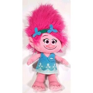 DreamWorks Trolls Poppy Plush‎ Doll Pink Hair Blue Dress 2016 Macy's Exclusive